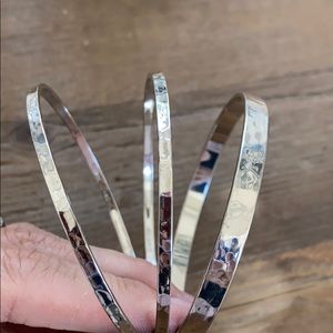 Silver bangle set